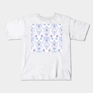 Purple Floral Bloom Kids T-Shirt